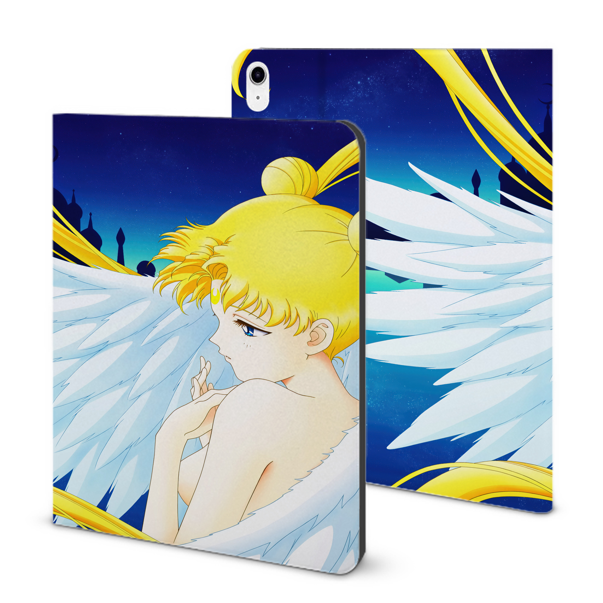 （画像用） 美少女戦士セーラームーン Sailor Moon IPad ケース ブック型 PUレザー TPU 耐衝撃 軽量 薄型 ペン収納なし 全面保護 IPad 各モデル対応